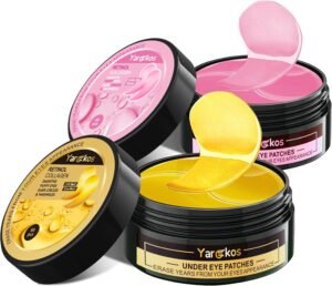 2 Packs 60 Pcs Under Eye Patches, 24K Gold+Pink, 30 Pairs Women Undereye Mask for Puffy Eyes Dark Circles Treatment, Beauty Skin Care, Men Collagen Gel Pads Hydrating for Eye Bags Puffiness Wrinkle