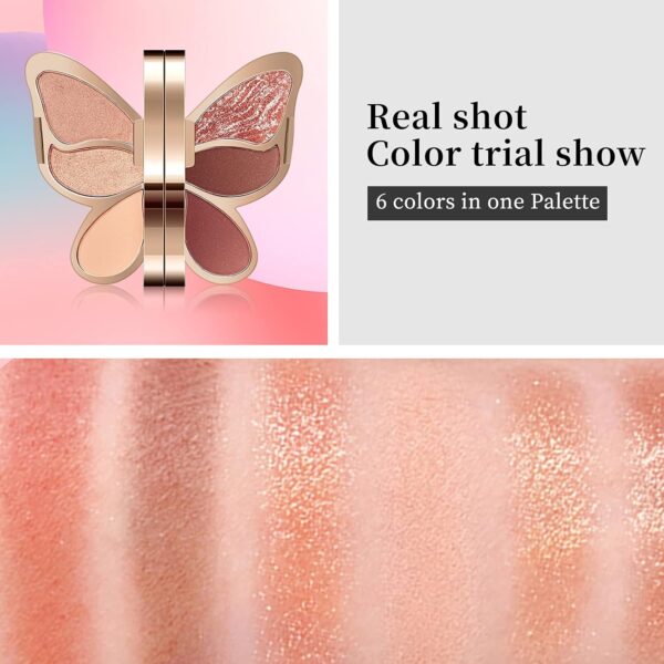 Erinde Butterfly Eyeshadow Palette Makeup, Matte Shimmer Metallic Eye Makeup, Highly Pigmented, Naturing-Looking, Blendable Long Lasting Waterproof Eye Shadow Palette, Valentine's Day Gifts Presents