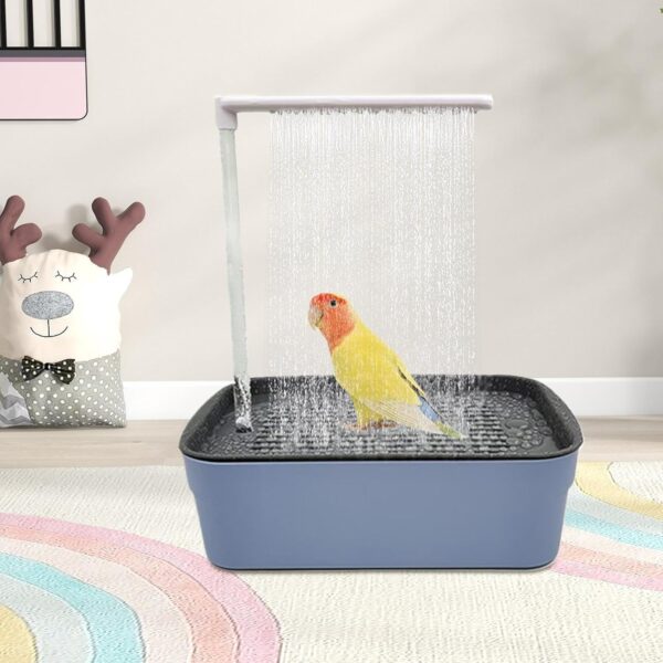 YRTUOP Bird Bath Tub, Automatic Bird Bath Box Parrot Bath Tub Shower With Multiple Faucets Bird Shower Bathing Tub For Small, Medium Parakeet Cleaning Supplies, 31.5x21.5x34cm