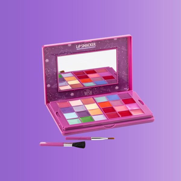 Lip Smacker Wish Beauty Palette, Disney Wish-Inspired Makeup Set Including Lip Glosses, Shimmer Creams and Blush, Disney Princess Gifts for Kids, Make-up Accessories and Mirror are Included
