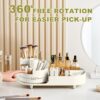 BULLA Makeup Organiser, 360 Rotating Makeup Organiser, Rotating Compartment 2 In 1 Skincare Organiser, Makeup Organizer Storage Is Perfect for Dresser, Bathroom, Bedroom (White)