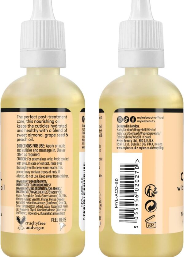 Mylee Sweet Almond Nail & Cuticle Oil 50ml, – Deeply Hydrating & Nourishing Cuticle Conditioner Oil, Non-Greasy Formula and Leaves No Sticky Residue, Lightly Scented With Almond Oil