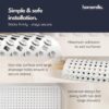 Homerella Bath Mat Non-Slip Skin Sensitive 88 x 39 cm Including Hanging | Non Slip Bath Mat BPA Free | Shower Mat Mould Resistant & Machine Washable