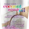 OGX Coconut Miracle Oil Extra Strength Penetrating Hair Oil for Dry, Damaged, and Frizzy Hair, Intense Hydration, Frizz Control, and Shine with Coconut Oil, Tiare, and Vanilla Bean Extracts, 100 ml