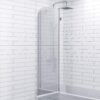 Luxura® 1400 x 1000mm Chrome 2 Section Folding Over Bath Shower Screen Door 6mm Clear Toughened Safety Glass Panel 180° Pivot Bathroom Hinged Framed Bath Screens