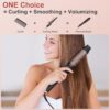 5 in 1 Curling Iron Brush Set with Thermal Brush and 4 Interchangeable Ceramic Curling Wand(0.5”-1.25”), Fast Heating, Dual Voltage, Include Glove