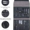 Leipple Manicure Set Professional Pedicure Kit Nail Care Tools - 16 in 1 Stainless Steel Nail Clippers Tools - Grooming Kit with Luxurious Leather Travel Case (Black)