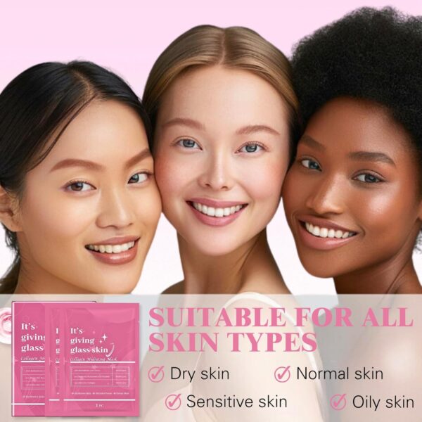 6pcs Glass Skin Face Mask With Collagen, Deep Hydration Collagen Face Mask, Anti Wrinkle Skincare, Korean Glass Skin, Overnight Hydrating For Face Care