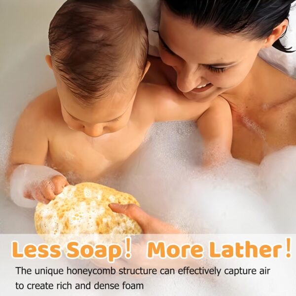 HZHSGLY 2 Pcs Sponges Bath, Gentle Honeycomb Bath Sponges Deep Cleaning, Dense Foam Sponges Shower Natural Sponge for Shower(Oval, One Size)