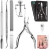 MojiDecor Ingrown Toenail Filae and Ingrowing Toenail File, Professional Nail Care Set 6PCS Premium Stainless Steel Manicure Pedicure Set, Nail Nipper Nail Slider Nail File and Ingrown Toe Tool