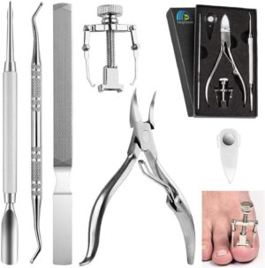 MojiDecor Ingrown Toenail Filae and Ingrowing Toenail File, Professional Nail Care Set 6PCS Premium Stainless Steel Manicure Pedicure Set, Nail Nipper Nail Slider Nail File and Ingrown Toe Tool