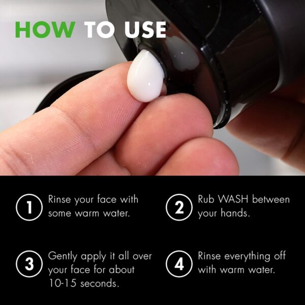 Tiege Hanley Daily Face Wash for Men (WASH) | 30 DAY SUPPLY 2x per Day | Gently Removes Dirt, Grime & Excess Oil | Feel Cleansed & Refreshed | Fragrance Free | Dry or Sensitive Skin | 2.5 Ounces