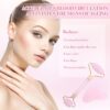 VEGCOO Rose Quartz Face Roller Gua Sha Set, Pink Jade Roller for Women, Gua Sha Stone Massage Tool for Skincare, Facial, Neck and Body Muscle Relaxing