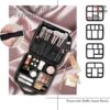 Joligrace Makeup Bag Cosmetic Case Vanity Travel Beauty Box Make Up Train Case Hairdressing Tools Organiser with Adjustable Compartment Oxford Fabric, Black