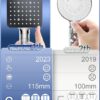 Shower Head with Filter,YEAUPE PRO Square Pure Shower,Bathroom showerhead (115 * 100mm), Shower Heads High Pressure 6 Jet Modes,Universal Powerful Flow Rain Hard Water Softener Handheld Shower Head
