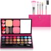 Aomig 33 Colors Kids Makeup Sets for Girls, 6 Pcs Princess Make Up Kit with 5 Brushes, Washable Children's Cosmetics Toys, Non-Toxic Makeup Kit, Cosmetic Beauty Set Gift for Kids Halloween Birthday