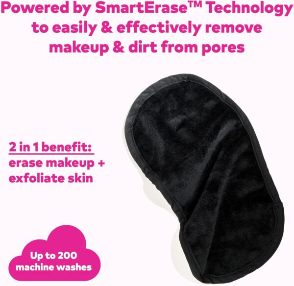 MakeUp Eraser The Original Effortlessly Remove All Makeup Using Only Water, Including Waterproof Mascara, Eyeliner, Foundation, Lipstick, and More - Chic Black