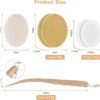 URAQT Back Cream Applicator, 7 Pack Lotion Applicator for Back, 2 in 1 Body Brush Back Scrubber for Self Application and Shower, Long Wooden Handle Back Applicator with 4 Pads, Bath Brush and Hook