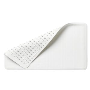 Rubbermaid Commercial Products Bath Tub and Shower Mat, 36-Inch X 18-Inch, White, Extra Long, Machine Washable, Safti-Grip Non-Slip Bathroom Mat with Suction Cups for Home/Hotel/Shower/Bathtub