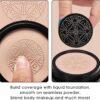 SIAMHOO CC Cream Foundation with Mushroom Head Air Cushion CC Cream Foundation Full Coverage for Flawless Makeup, Even Skin Tone 0.7fl.oz - Natural