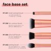 Real Techniques Face Base Makeup Brush Kit, For Concealer, Foundation, & Contour, Works With Liquid, Cream & Powder Products, Staples For Blending & Buffing, 4 Piece Set