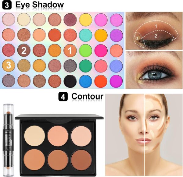 Makeup Sets, Cosmetic Make Up Starter Kit With Storage Bag Portable Travel Make Up Palette Eyeshadow Foundation Lip Gloss for Teenage & Adults(Style C)