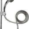 Croydex Bar Mixer Shower Set with 1500mm Flexi-Tube Hose, One Function Shower Head, Riser Rail, Easy Installation, Suitable for Round Taps, Chrome Plated