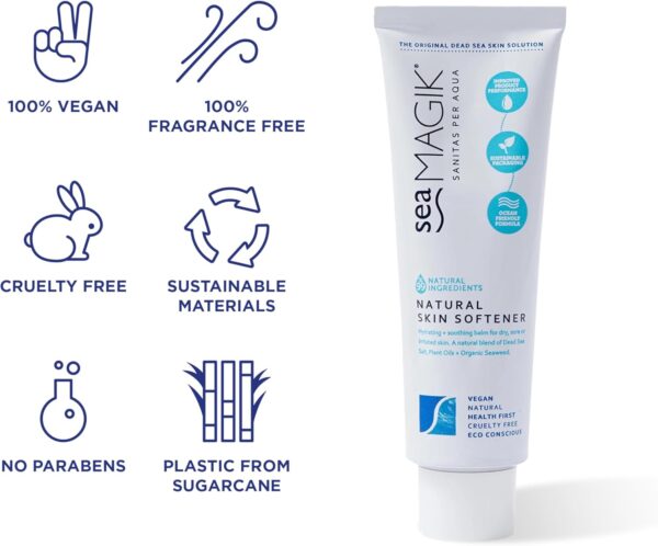 71WVC96Th8L._AC_SL1500_.jpg Sea Magik - Face and Body Moisturiser for Dry Skin, Itch Relief Cream, Natural Lotion for Eczema and Psoriasis, Hydrating Dead Sea Salt, Vegan, Cruelty Free (75ml)