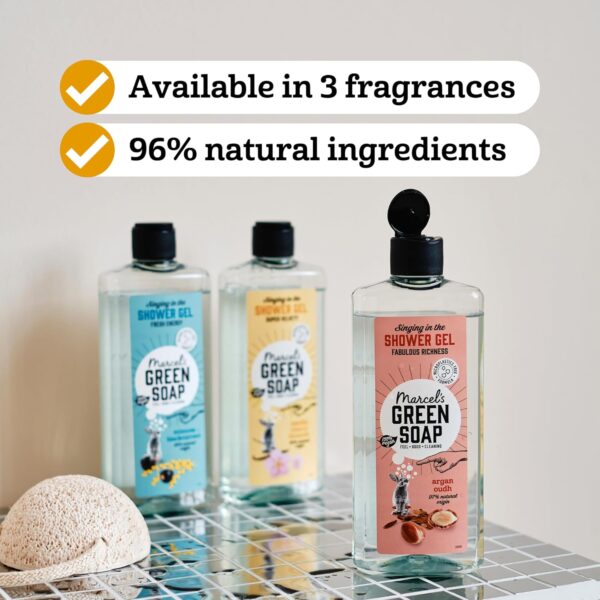 Marcel's Green Soap - Shower Gel Vanilla & Cherry Blossom - Paraben Free - Microplastic-free formula - Recycled plastic bottle - 98% biodegradable - Vegan - 300 ml