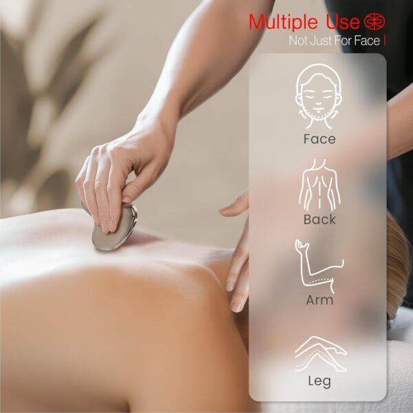 71WdIPsTWfL._AC_SL1500_.jpg Rena Chris Gua Sha Facial Tool, Stainless Steel Gua Sha Board for SPA Acupuncture, Metal Gua Sha for Body Face Neck and Eye, Skin Care Gift for Woman