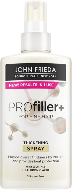 John Frieda PROfiller+ Thickening Spray with Heat Protection for Thin, Fine Hair, 150ml