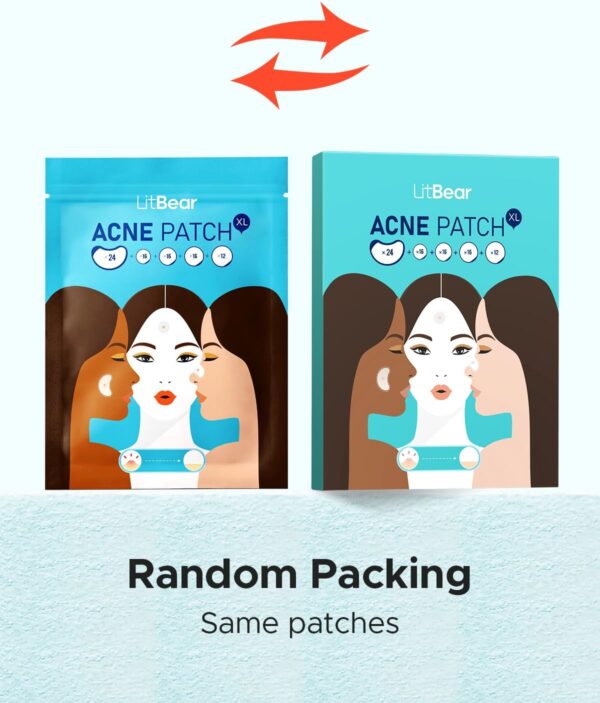 71WoGOAi2-L._AC_SL1500_.jpg LitBear 84 Patches 5 Size Acne Patches Large, Hydrocolloid Pimple Patches for Large Breakouts, Zit and Blemish, Large Acne Patches for Face, Chin, Back and Body with Tea Tree Oil