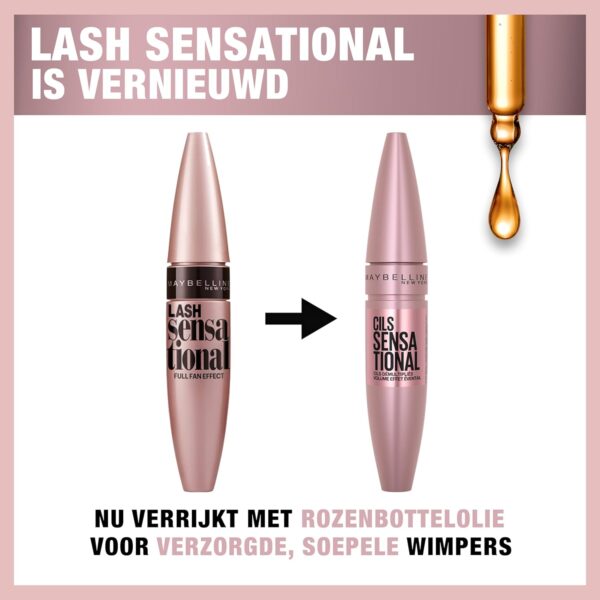 Maybelline New York, Volume Mascara, Lash Sensational, Colour: Very Black, 9.5 mL