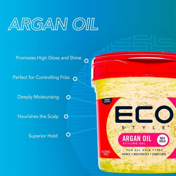 Eco Style Moroccan Argan Oil Eco Styler Hair Gel, Nourish and Repair, Alcohol-Free, 236 ml (Pack of 1)