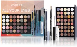 FantasyDay All-in-one Makeup Set Gift Surprise | Full Makeup Kit for Women Multipurpose Essential Starter Bundle Include Eyeshadow Palette Lipstick Blush Concealer Face Powder Eyeliner Mascara Brush