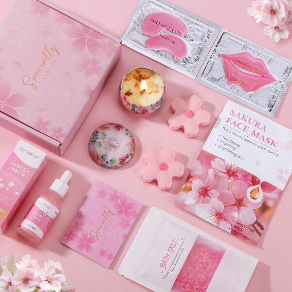 Birthday Pamper Gifts For Women, Sakura Skin Care Sets & Kits For Teenage Girls, Presents For Friend Mum Sister, Relaxation Bath Ladies Gifts Care Package Valentines Gifts for Her, Mothers Day Gifts