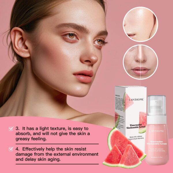 Watermelon Niacinamide Hydrating Serum, Moisturising & Brightening Serum, Foundation Makeup Base, Lightweight Facial Serum & Makeup Primer Liquid Highlighter (Color C)