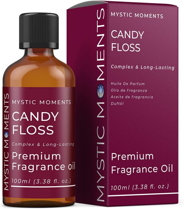 Mystic Moments | Candy Floss Fragrance Oil 100ml - Perfect for Soaps, Candles, Bath Bombs, Oil Burners, Diffusers and Skin & Hair Care Items.