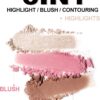 Erinde Mini Highlighter, Bronzer & Blush Powder Palette, Matte Shimmer Powder Makeup, Tiny Face Palette with Mirror All in One, Blendable, Travel Friendly, Cruelty Free, 3 Colours