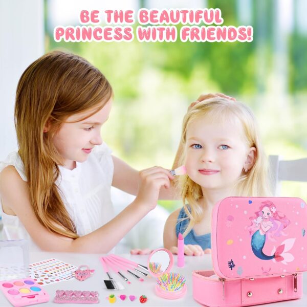 Kids Makeup Sets for Girls, Children Real Washable Make up Starter Kit, Princess Pretend Play Makeup Girls Toys with Cosmetic Bag, Christmas Birthday Present for 3 4 5 6 7 8 9 10 Years Old Girls