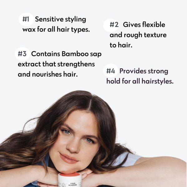 Four Reasons No Nothing Sensitive Wax - Fragrance- Styling Wax - Gives Structure and Strong Hold | 100% Vegan | 100 ml