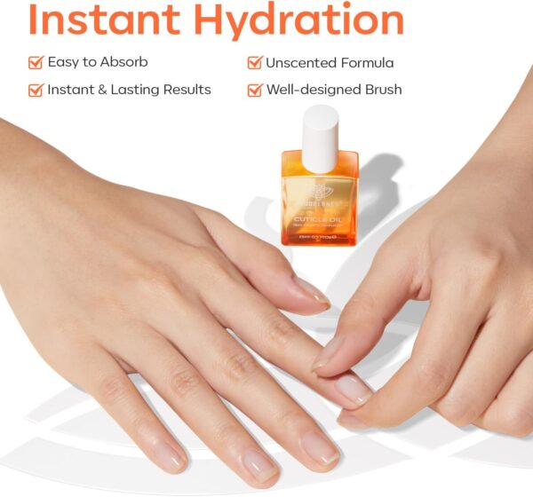 Modelones Cuticle Oil, Nail Strengthener with Jojoba Oil & Vitamin E, Nail Growth Oil that Repairs Cuticles & Promotes, Moisturizes Dry Skin, 15ml