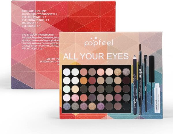 FantasyDay All-in-one Makeup Set Gift Surprise | Full Makeup Kit for Women Multipurpose Essential Starter Bundle Include Eyeshadow Palette Lipstick Blush Concealer Face Powder Eyeliner Mascara Brush