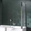 Mai & Mai Folding Shower Screen for Baths | Bath Shower Screen | WDH: 80×120×140cm | Safety Glass with Nano | 2 Folding Screens | with Wall Stabiliser | Cortona113