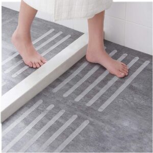 ecooe 16 Pieces Non Slip Stickers Shower Stickers Bath Safety Strips Transparent Self-Adhesive Non Slip Strips Stickers for Bathtubs Showers with Acrylic Board for Positioning