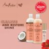 Shea Moisture Shampoo & Conditioner Set + Smooth & Shine Oil Gift Set – Coconut & Hibiscus Curl & Shine, Anti-Frizz Products for Curly Hair (3 Piece Set)