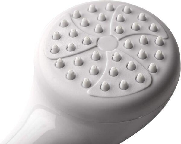 Croydex Secura Shower Set with Shower Head, 1750mm Stainless Steel Hose and Tap Shower Attachments, Suitable for High and Low Pressure Systems, Combi Boilers, Includes Riser Rail, White & Chrome
