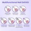 Nail Drill, Professional Electric Nail Files for Acrylic and Gel Nails, Portable Electric Nail Drill Machine E File 20000RPM, Electric Manicure Pedicure Set for Nail Care, Gifts for Girls Women Mum