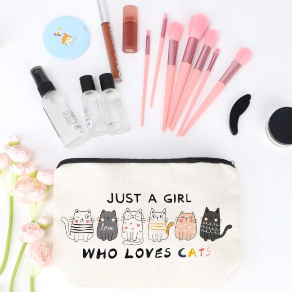 GOZINA Birthday Gifts for Girls, Cute Stuff Cat Gifts for Women Teens Daughter Sister Bestie, Cosmetic Pencil Bags for Teen Girls Cat Lovers, Small Travel Makeup Bag Universal Zipper Pouch (Cat Lover)