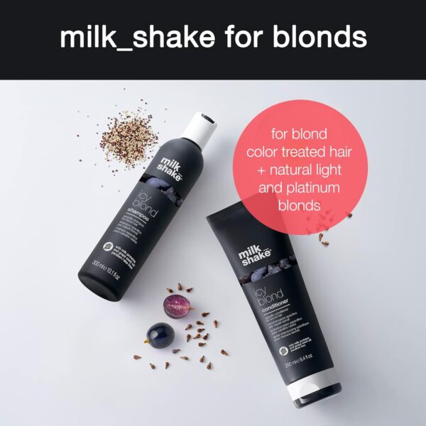 milk_shake Icy Blond Conditioner - Black Pigment Silver Conditioner for Very Light Blond and Platinum Hair